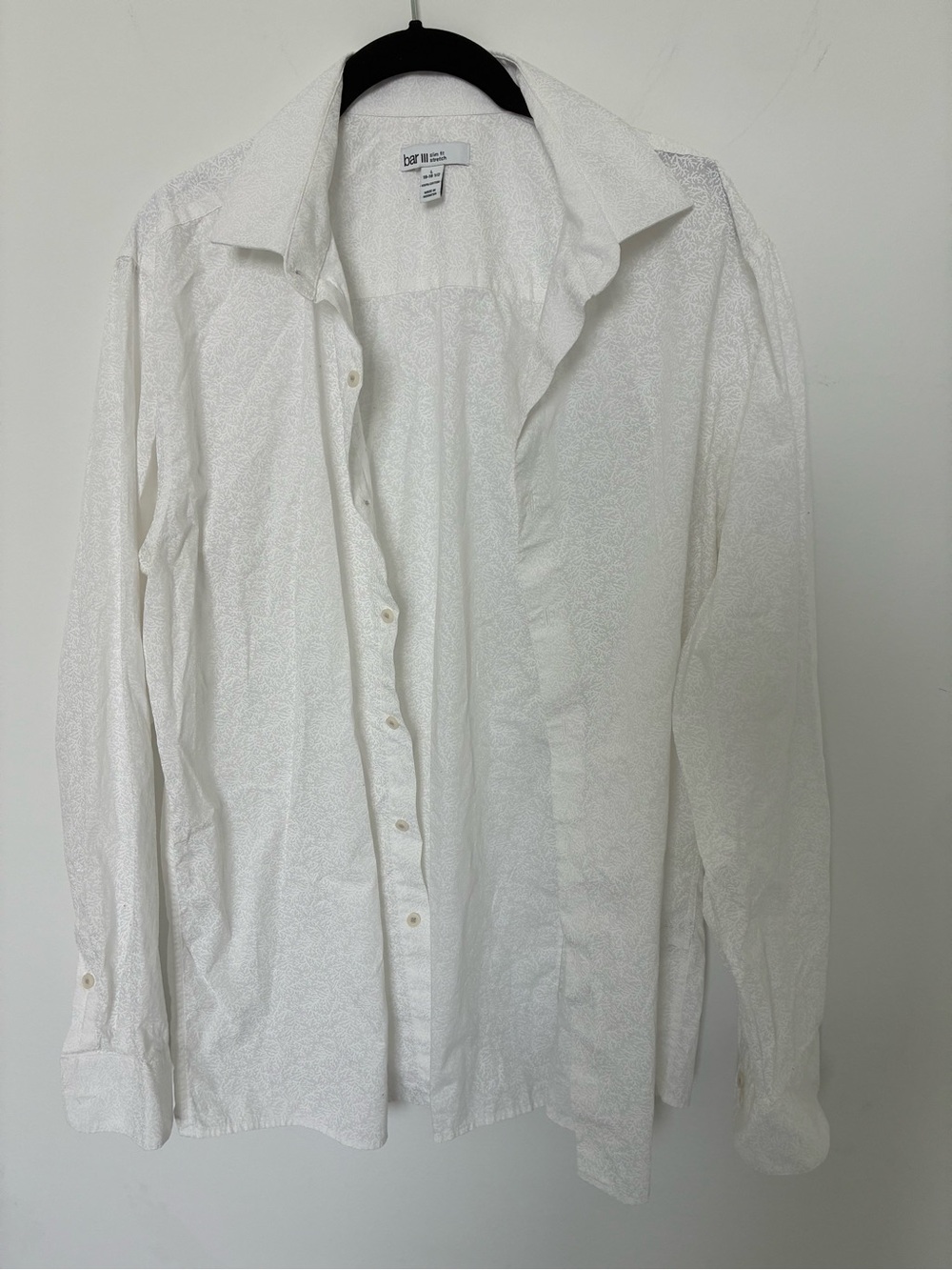 Bar III Men's White Textured Dress Shirt